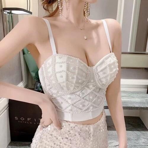 Sexy Corset Gothic sexy Camisole Top Women Solid Fashion High Waist Slim Crop Top Woman Party Casual Camisole Female Top