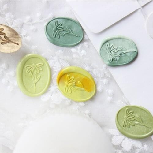 Special-shaped Chrysanthemum Wax Seal Retro Floral Fire Lacquer Seal Special-shaped Wax Stamp Wedding Greeting Card DIY Seal