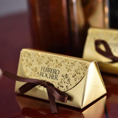 Wedding Favors Baby Shower Paper Candy Box Ferrero Rocher Boxes Wedding Favors Sweet Gifts Bags Supplies LX7788