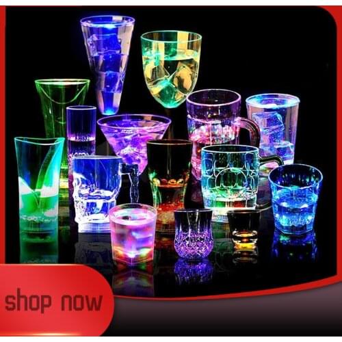 LED Automatic Flashing Cup Sensor Light Up Mug Wine Beer Whisky Shot Drink for Glow Christmas Party Bar Club Birthday drinkware