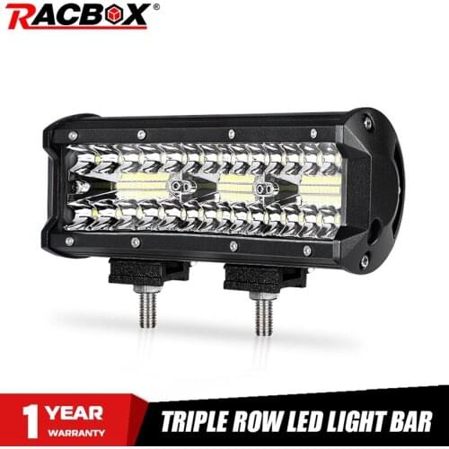 RACBOX 9 inch Triple Row Led Work Light Bar For Jeep Car Off road SUV ATV UTV UAZ Tractor Boat Truck 12V 24V Combo Beam Led Bar