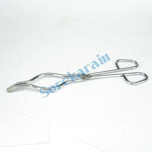 250mm Length S/Steel Crucible Tongs Bent Beaker Hold Melting Dish Holder Labware