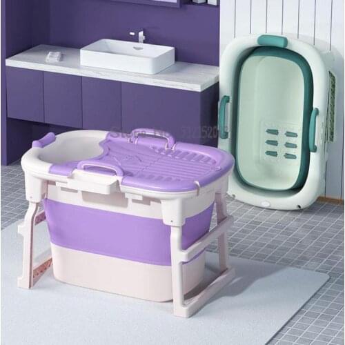 Bath Bucket Adult Folding Medicine Bath Bucket Household Simple Plus High Adult Small Family Bathtub Portable Bathtub