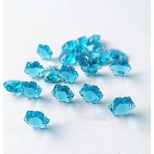 Top Quality 500pcs/Lot Aqua 14mm K9 Crystal Snowflake Chandelier Beads (Free Rings ) In 2 Holes For Christmas Party Decoration