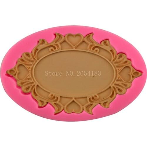 Mirror & Flower Border shape Silicone Fondant Soap 3D Cake Mold Cupcake Jelly Candy Chocolate Decoration Baking Tool FQ3200