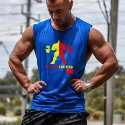 Muscleguys Brand gyms clothing bodybuilding stringer tank top men fitness vest print Hulk Weightlifting cotton Workout singlet