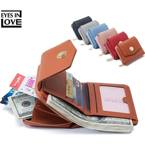 Brand Designer Women Wallet With Zipper Coin Pocket Card Slots Female Wallets Ladies Purses Short Carteras High Quality Leather