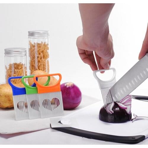 1pcs Onion Slicer Tomato Vegetables Safe Fork vegetables Slicing Kitchen Cutting Tools
