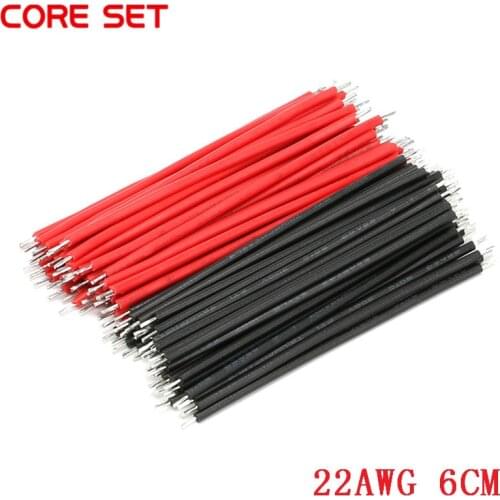 100PCS/LOT Tin-Plated Breadboard PCB Solder Cable 22AWG 6cm Fly Jumper Wire Cable Tin Conductor Wires 1007-22AWG Connector Wire