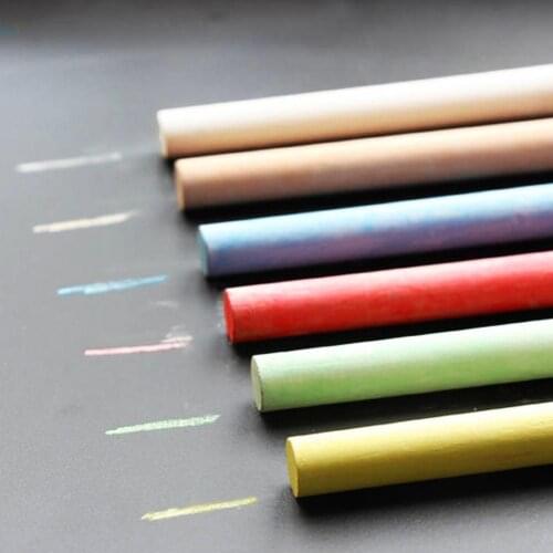 12 Sticks Dustless Drawing Chalk School Office Supplies with Chalkboard Eraser