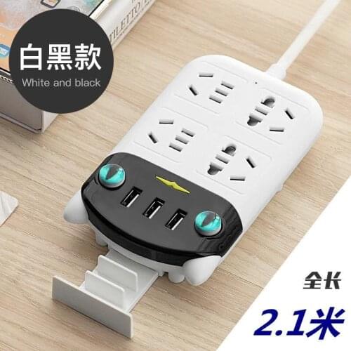 1.8m Cartoon cat USB Electrical Socket Multipurpose patch panel Strip plate Extension socket with cellphone holder