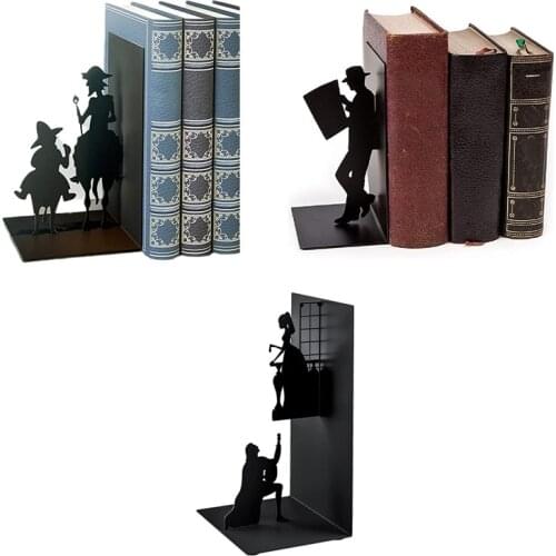 2021 Metal Non Slip Rack Bookends Shelf Organizer Book Ends Stand Holder Shelf Bookrack Shelves Supports Desk Office Accessories