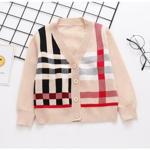 24M-10Y Baby Boys Girls Sweater Autumn Toddler Boys Cotton Cardigans Sweater Cotton Jumper Knitwear Children Clothes Kids Coat