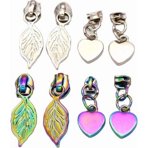 Metal Rainbow fashion zipper head zipper puller For bags and clothes -4pcs