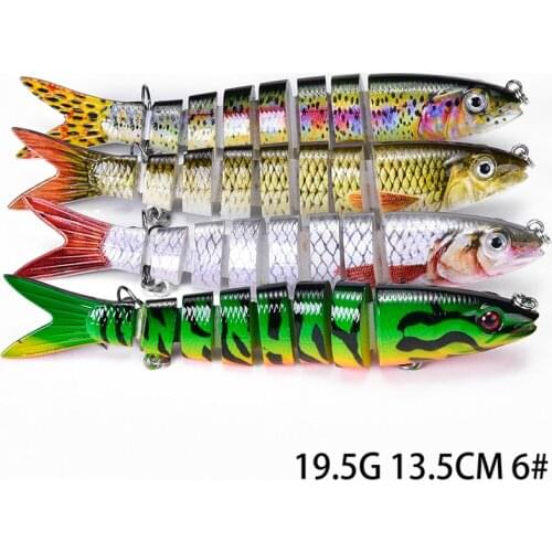 4PCS 13.5cm19.5g Sinking Wobblers Fishing Lures Jointed Crankbait Swimbait 8 Segment Hard Artificial Bait For Fishing TackleLure