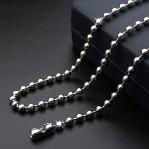 2017 New arrival 5pcs a lot fashion women/man design 2.4mm,3.2mm ball beads roll chain stainless steel jewelry necklace S28