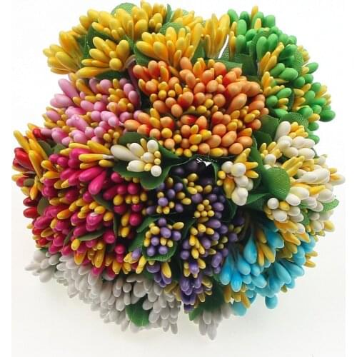 10pcs Stamen Bouquet Artificial Flower Stamen DIY Wreath Wedding Decoration Bride Headdress Gift Box Scrapbooking Fake Flower