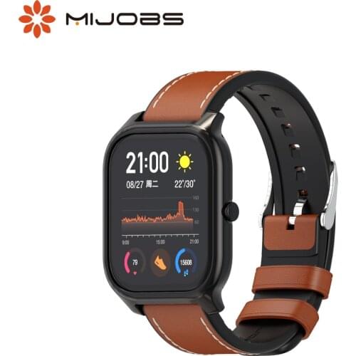 For Amazfit GTS Strap for Amazfit Bip Case Protective Cover Leather Wristbands Bracelet & Protector Suit for Amazfit Bip S Strap