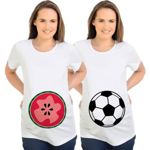 Maternity Tshirt New Breastfeeding Clothes Watermelon Basketball Pattern Print Fashion Pregnancy T-shirts Trendy Mom Funny Tees