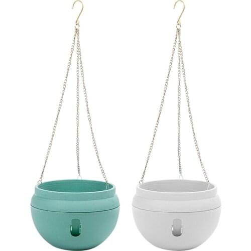Bowl-Shaped Flower Pot Garden Self Watering Hanging Planter Plant Holder Basket K0AB