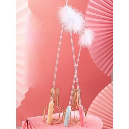 Cat Toy Feather Bell Cat Teaser Wand Scratch Resistance Interactive Toys Funny Rod Teasers Wands Pet Supplies Pets Accessory