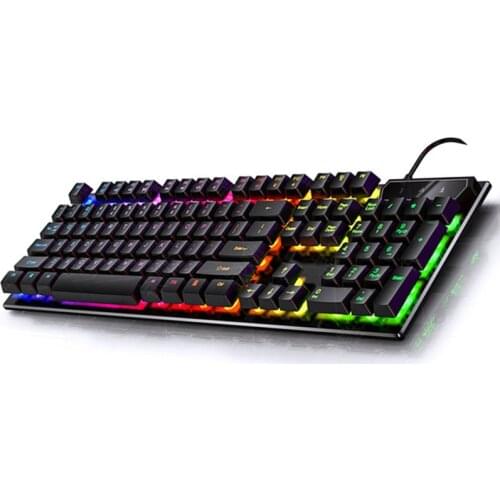 Mechanical Feel Gaming Keyboard Wired Usb PC Backlit Gamer 104 Keys Keycaps Rainbow Keyboard Backlight For Computer Accessories