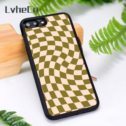 LvheCn Silicone Rubber Phone Case Cover for iPhone 6 6S 7 8 Plus X XS XR 11 12 Mini Pro Max Green Moss Twist