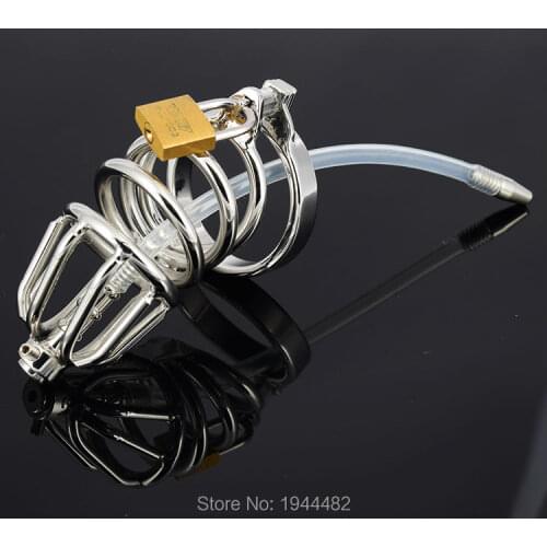 Stainless Steel Urethral Chastity Device Male Chastity Belt Penis Plug Urethral Sounding Catheter Cock Rings Cock Cage With Lock