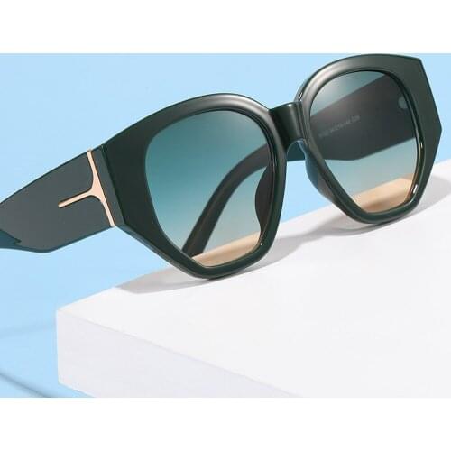 2021 New Large Frames UV400 Womens Sunglasses Personality Cat Eye Trendy High Quality Sun Glasses Men Retro Street Beat Eyewear