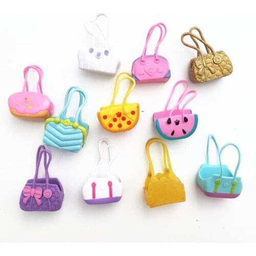 Wholesale Family toys 4-5cm various toy candy color handbags fashionable colorful bag doll girls baby accessories DIY parts