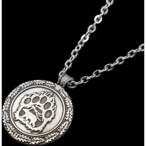 Grizzly Bear Paw Pendant Neckalce Round Bear Claw Mens Necklace Jewellery 1pcs