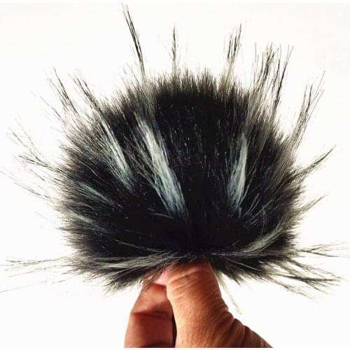 New Fashion 15 cm Big Fake Fox Raccoon Fur Pompons With Safety Pins Hat Beanies DIY Part Pom For Caps Bags Scarf Accessories