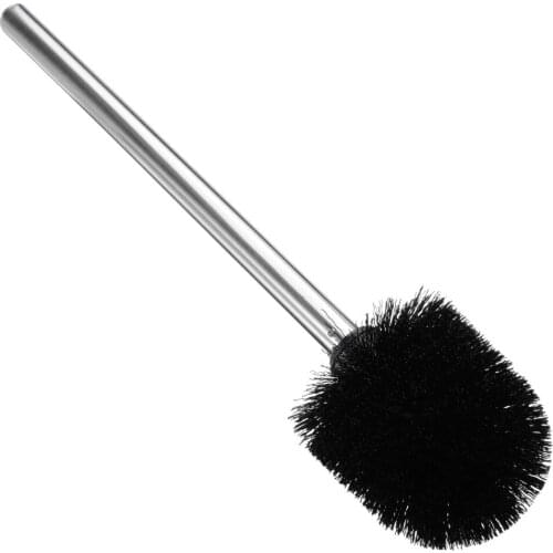 Durable Stainless Steel Handle WC Bathroom Cleaning Toilet Brush Plastic Head Holder Replacement Bathroom Cleaning Tools Black