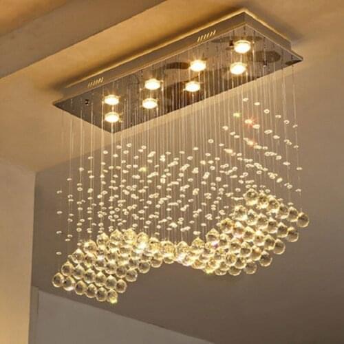 Rectangle crystal lamp dining room pendant light individuality brief lamp modern bar counter rectangle crystal restaurant