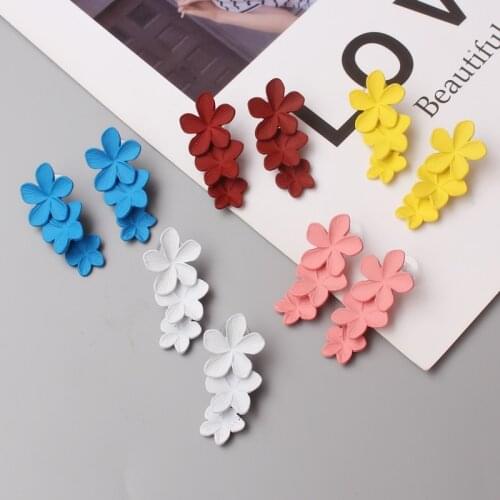 Multiple Choices Colorful Flower Dangle Earrings for Women Lovely Korean Party Jewelry Fashion Butterfly Pendientes Girl Gift