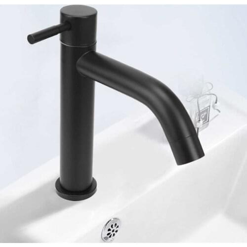 Stainless Steel Bathroom Basin Sink Faucet Single Cold Water Tap Faucet with Hose Kitchen Bathroom basin faucet
