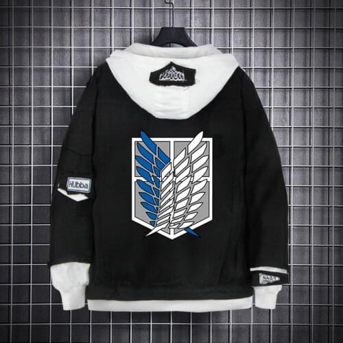 Attack on Titan Scout Regiment Hoodies Cosplay Costumes Denim Jacket Autumn Winter Hooded Coat Top