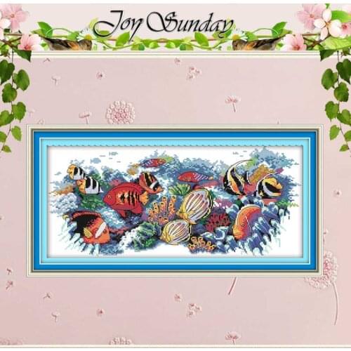 Tropical Fish Patterns Counted Cross Stitch 11CT 14CT Cross Stitch Set Wholesale Chinese Cross-stitch Kits Embroidery Needlework