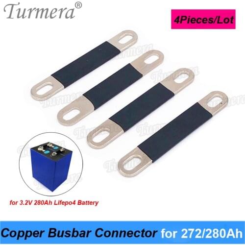 Turmera Copper BusBars Connector for 3.2V 272Ah 280Ah Lifepo4 Battery Assemble for 12V Uninterrupted Power Supply 4Pieces