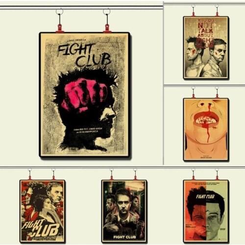 Brad Pitt movie Fight Club Vintage Paper Poster Wall Painting Home Decoration 42X30 CM 30X21 CM