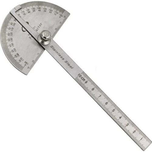1pcs 100mm Stainless 0-180 Degree Steel Protractor Angle Finder Arm Rule Measure Tool