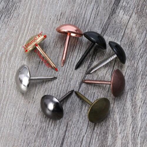 100pcs Antique Brass Upholstery Nails Furniture Tacks Pushpins Hardware Decor New