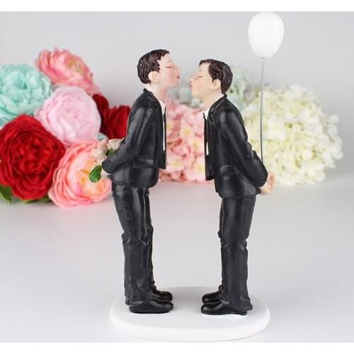 2Styles Same Sex Mr & Mr Resin Figurine Wedding Cake Topper Decoration Baking Supplies Figurine Engagement