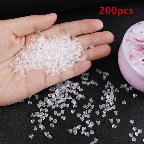 200pcs Silicone Ear Plugs Hypoallergenic Earrings Anti-drop Ear Caps Leather Plugs Ear Buckles Soft Rubber