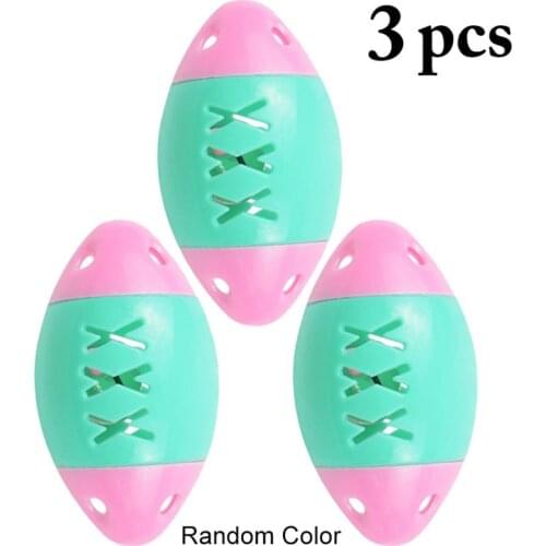3pcs Cat Toy Hollow Football Funny Interactive Ball Cat Training Toy Pet Playing Chase Ball Bell Toys for Cat Kitten Pet