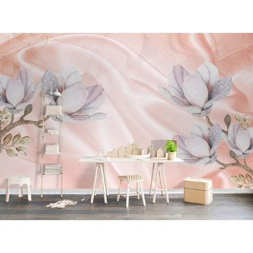 Customize any size 3D three-dimensional silk jewelry light luxury beautiful orchid flower home decoration background wallpaper