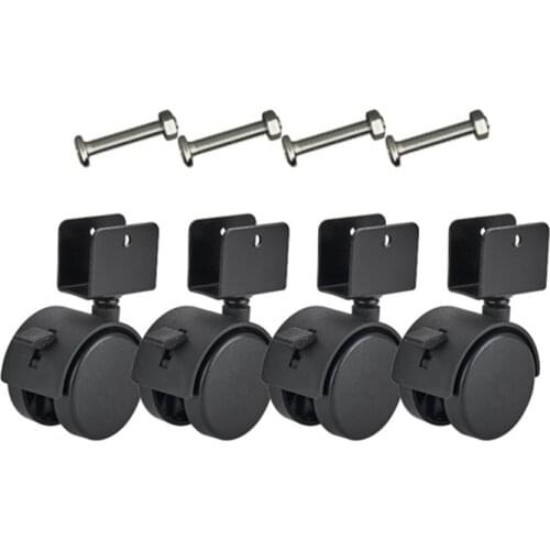 4Pcs/Lot 1.5" 2" Baby Crib Bed Splint Wheel Caster universal furniture Castor Brake Black