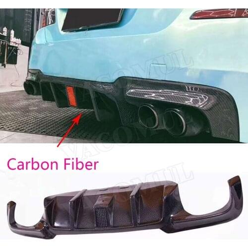 5 Series V Style Car Styling Carbon Fiber Rear Bumper Diffuser Lip Spoiler With Led Light Pilot Lamp for BMW F10 M5 2010-2016