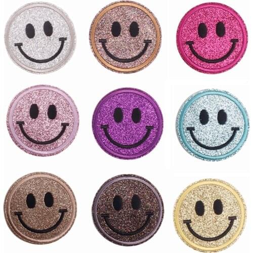5pcs Shiny cartoon cute smiling For DIY Iron on Embroidered Patches For Hat Jeans Sticker Clothes Sew Patch Applique Badge Decor