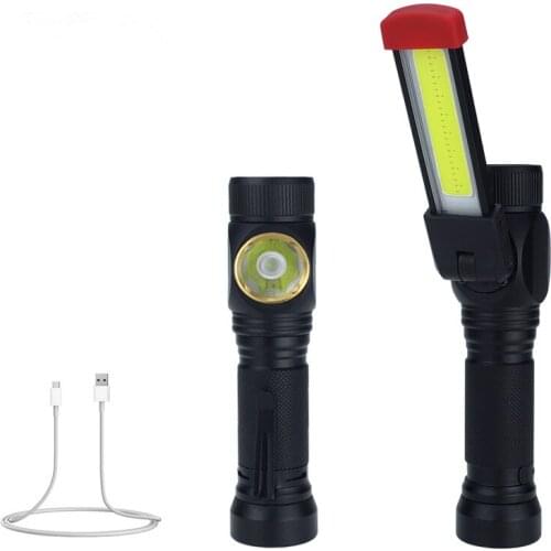7 Modes COB Portable LED Work Light USB Rechargeable Magnetic Torch Foldable Flash Light for Camping Repair Car